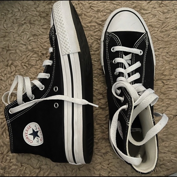 Black Platform Hightop Converse - Picture 3 of 4